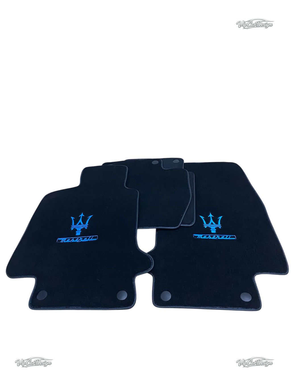 Maserati Quattroporte (2004-2023) Custom Fit Floor Mats - Logo Detail | VipCarDesign