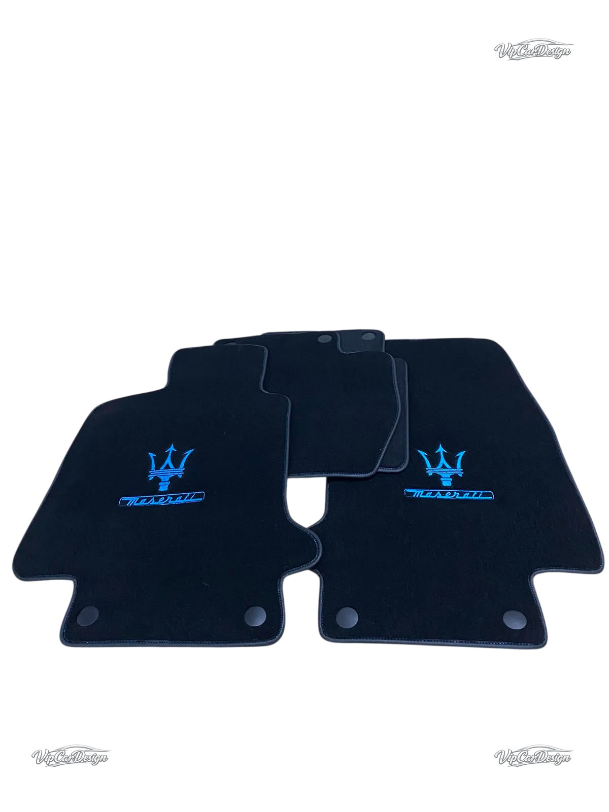 Maserati Quattroporte (2004-2023) Custom Fit Floor Mats - Logo Detail | VipCarDesign