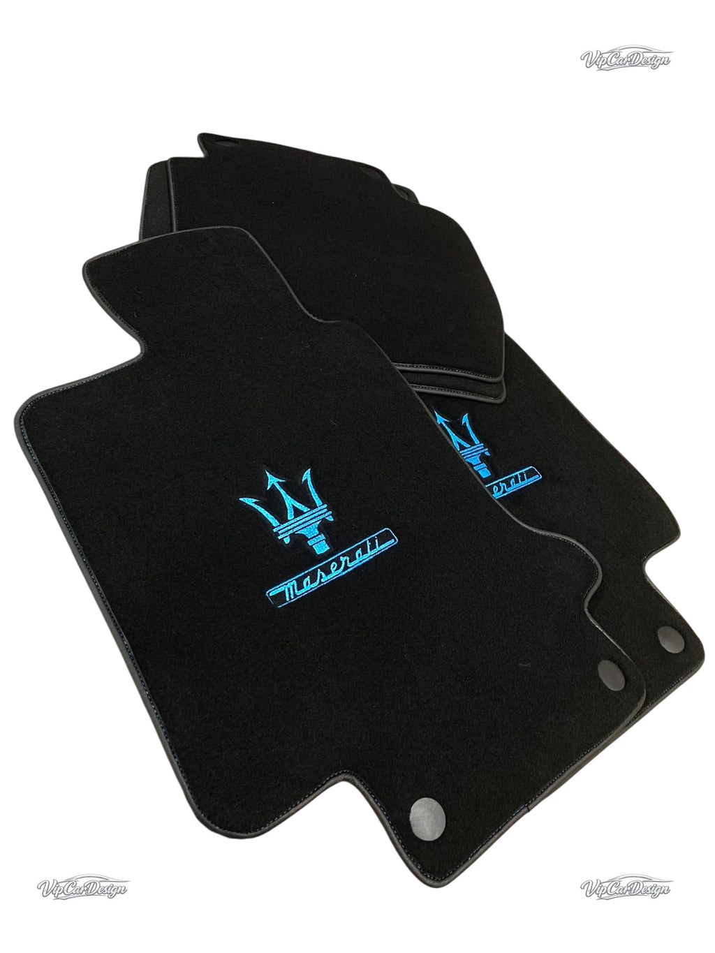 Maserati MC20 (2021-2025) Custom Fit Floor Mats - Full Set Angled View | VipCarDesign