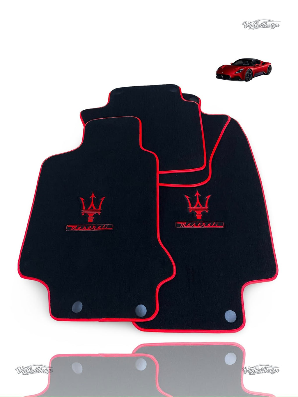 Maserati Ghibli (2013-2023) Custom Fit Floor Mats - Set Top View | VipCarDesign