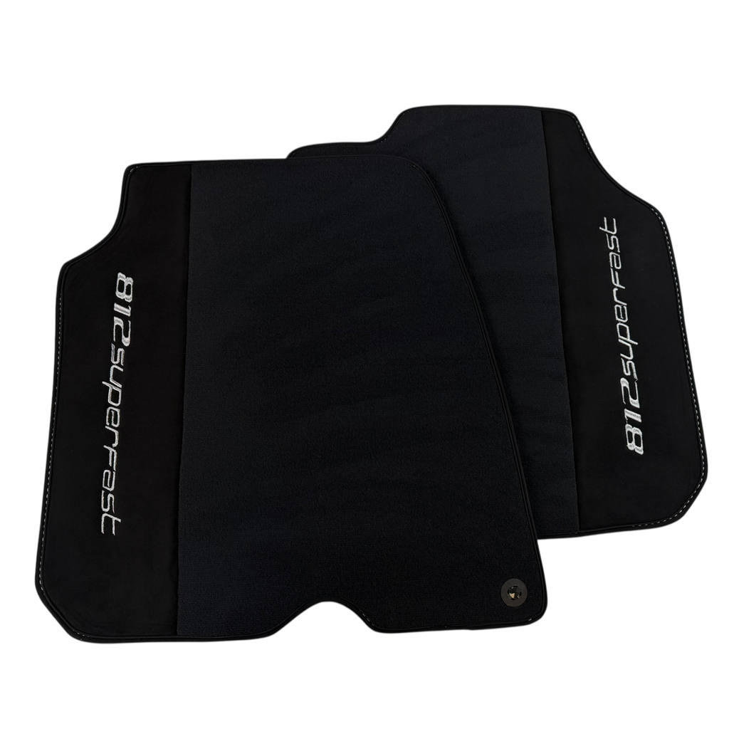 Ferrari 812 Superfast with Black Alcantara Leather Custom Fit Premium Velour Floor Mats