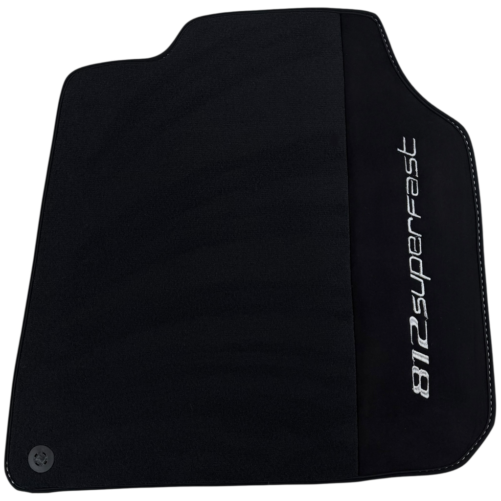 Ferrari 812 Superfast with Black Alcantara Leather Custom Fit Premium Velour Floor Mats