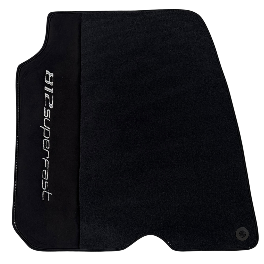 Ferrari 812 Superfast with Black Alcantara Leather Custom Fit Premium Velour Floor Mats