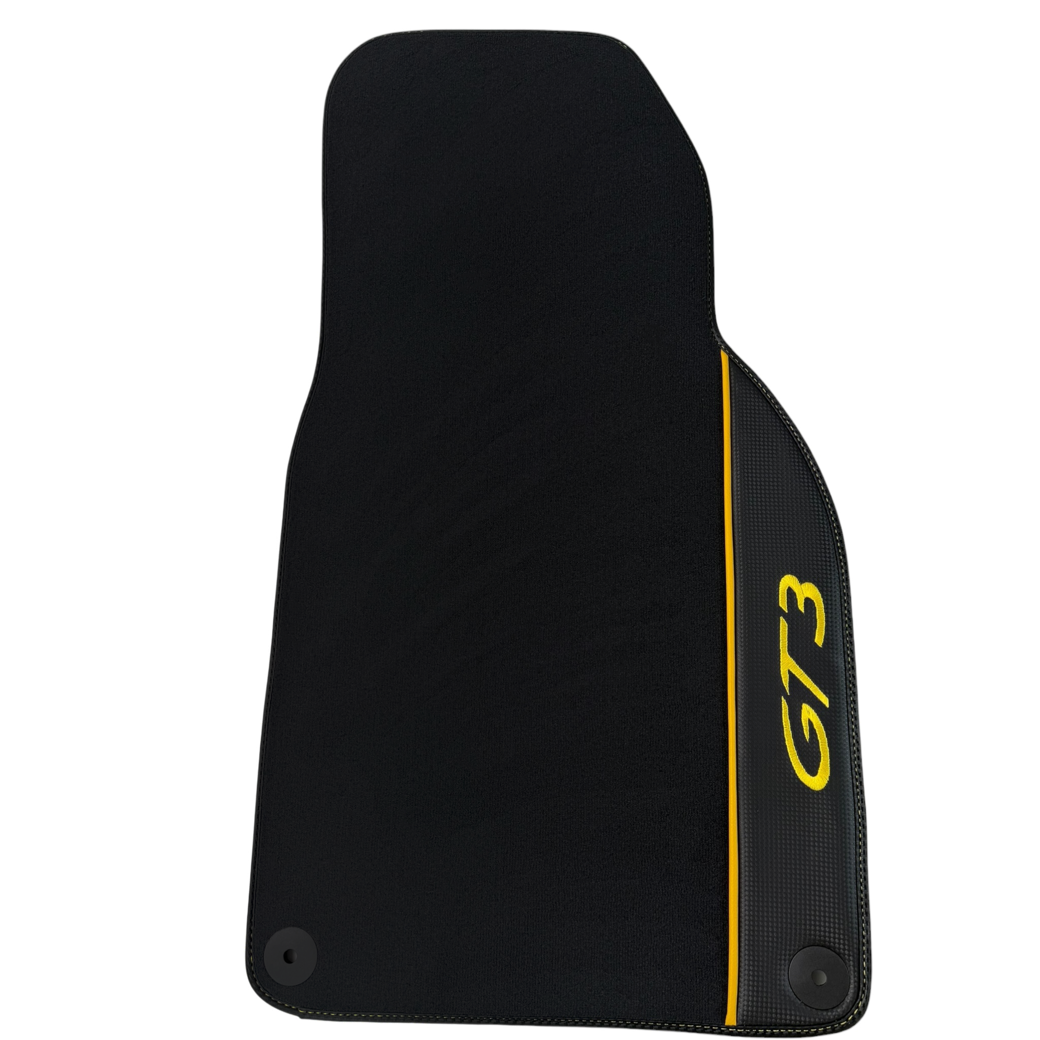 Porsche 911 - 992 (2019-2026) GT3 with Carbon Fiber | Yellow Edition Custom Fit Premium Velour Floor Mats