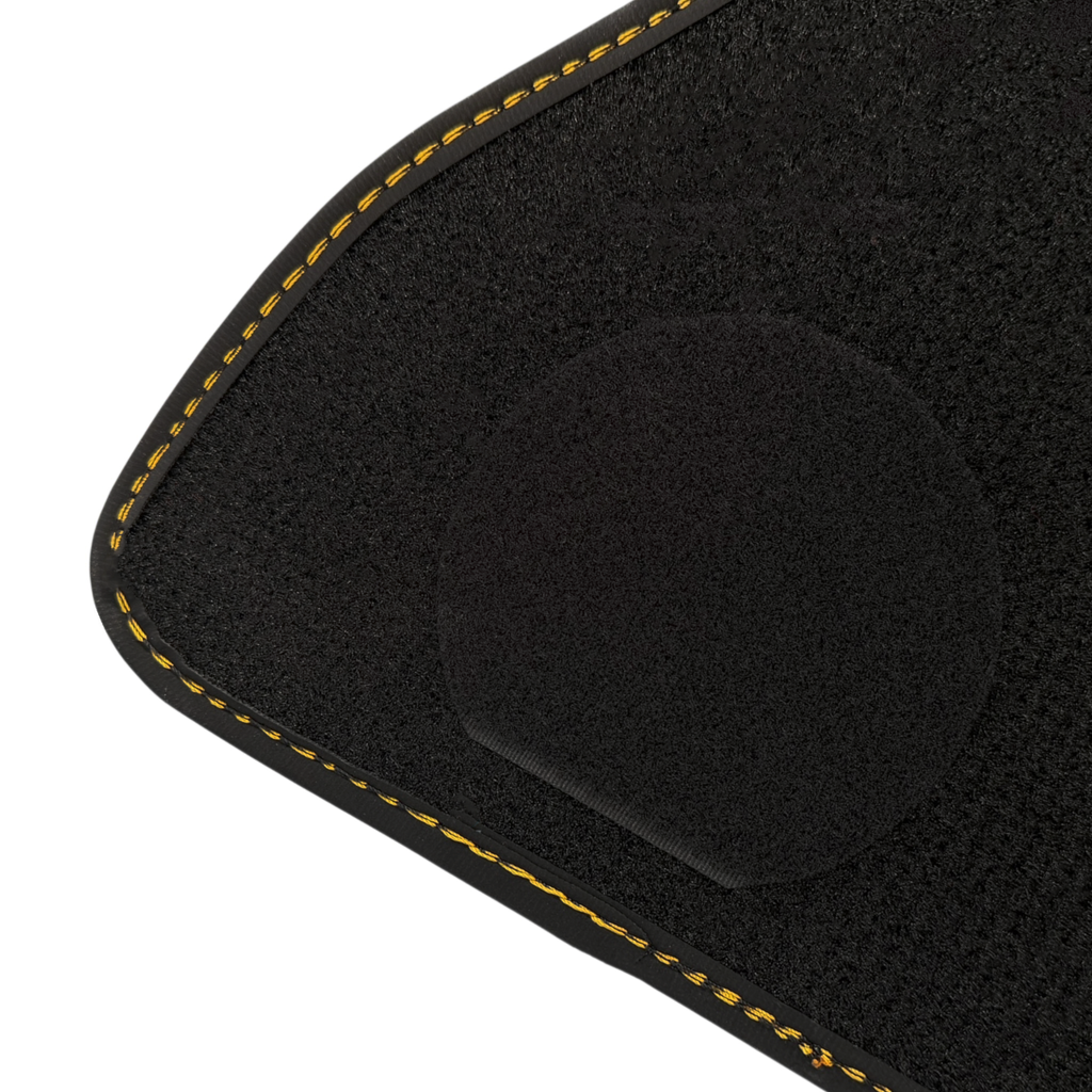 Rolls Royce Ghost Series I (2010â€“2020) with Orange Leather Custom Fit Premium Velour Floor Mats