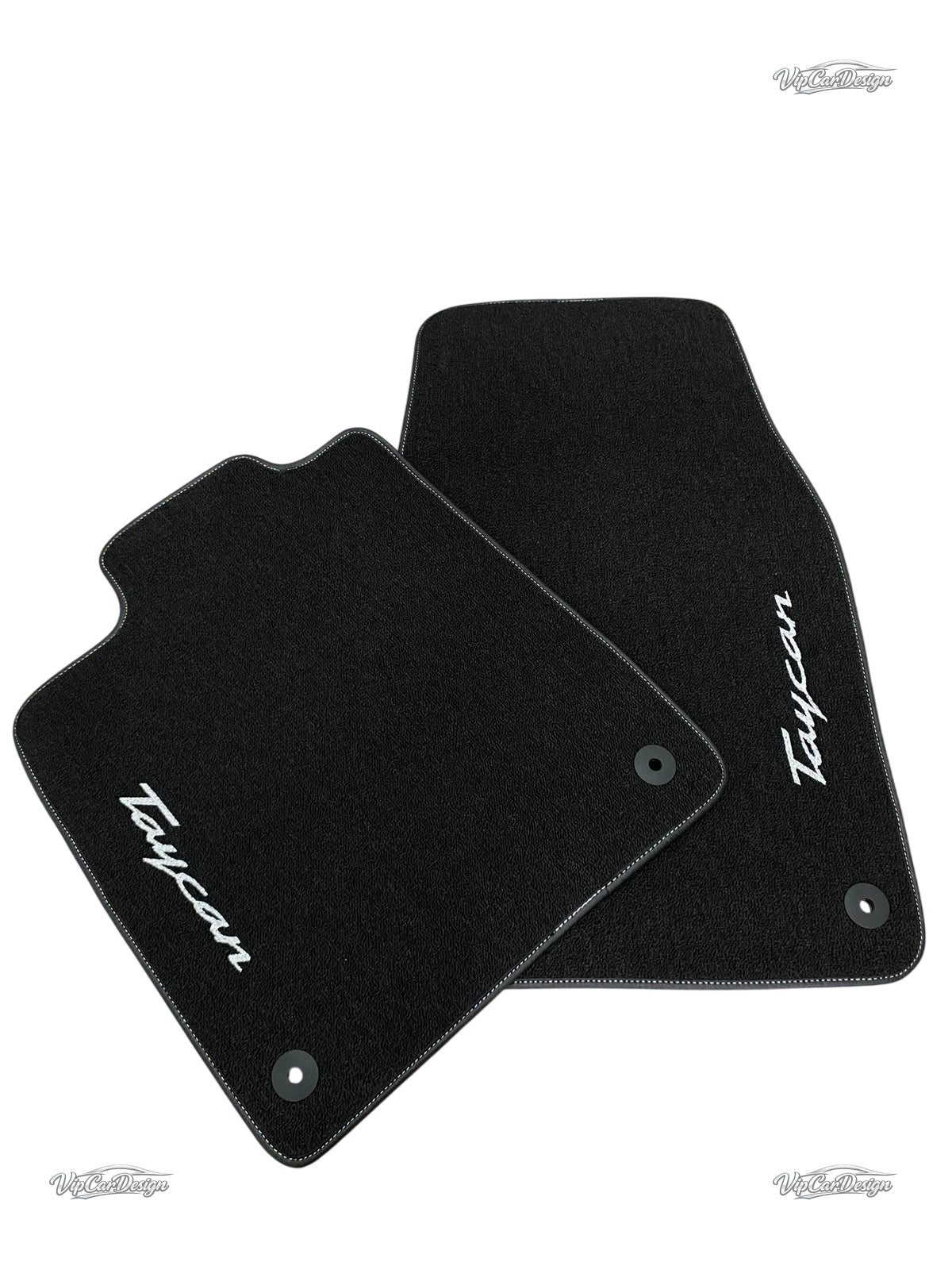 Porsche Taycan (2020-2025) Custom Fit Floor Mats Taycan Logo - Complete Set Overview | VipCarDesign