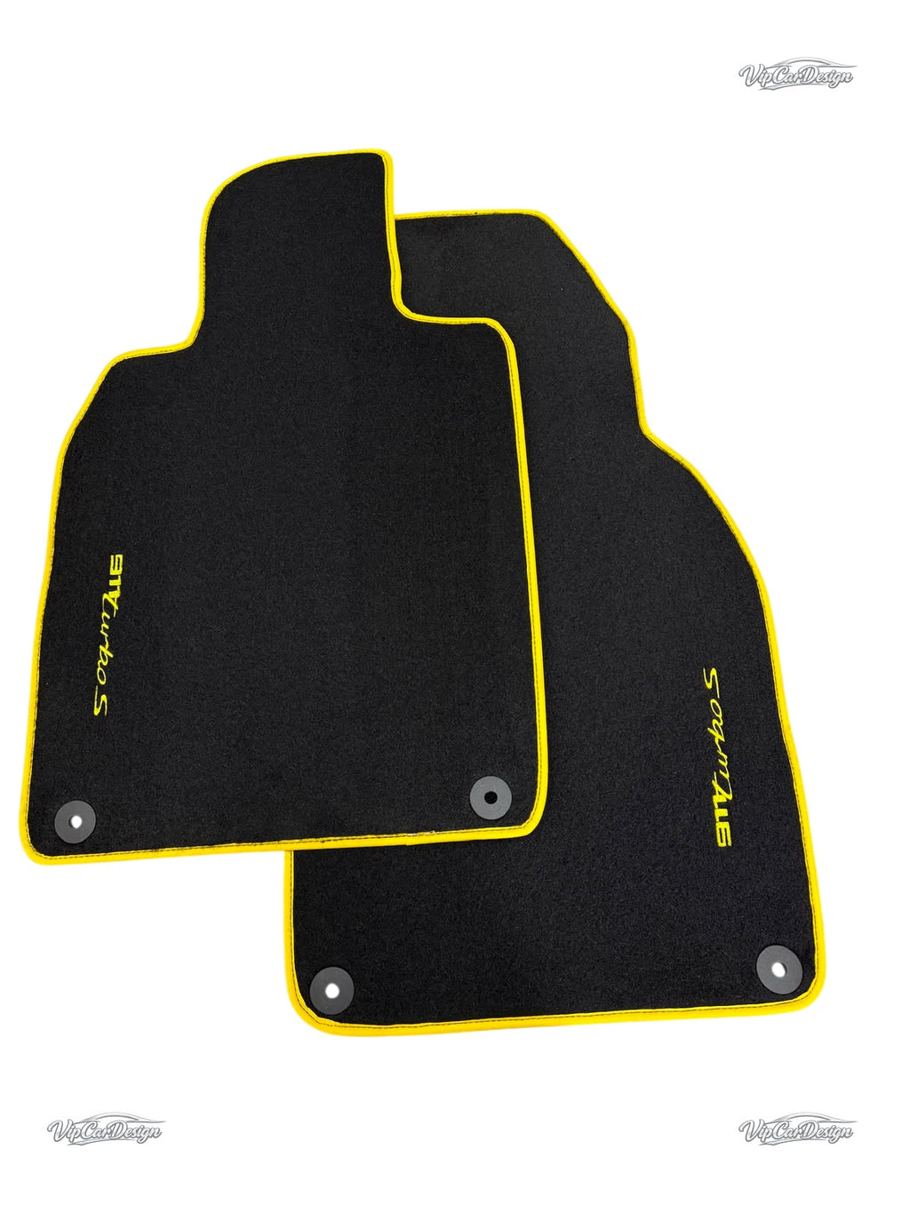 Porsche 991 (2012-2019) Custom Fit Floor Mats 911 Turbo S Logo - Complete Set Overview | VipCarDesign