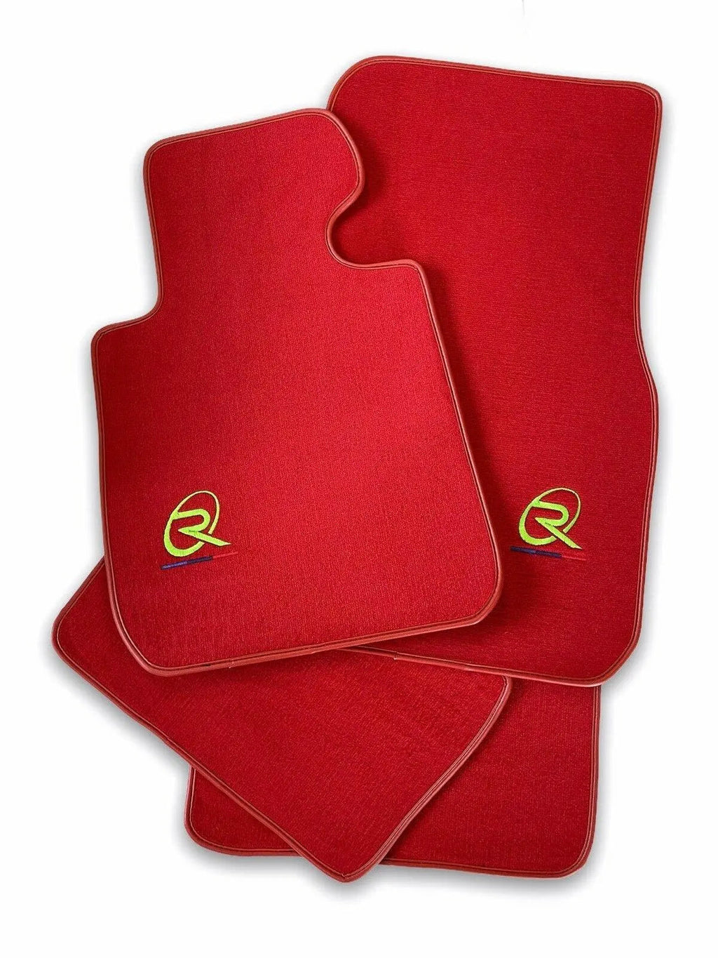 Red Floor Mats For BMW 2 Series U06 (2022-2026) ROVBUT Brand Tailored Set Perfect Fit Green SNIP Collection Custom Fit Premium Velour Floor Mats