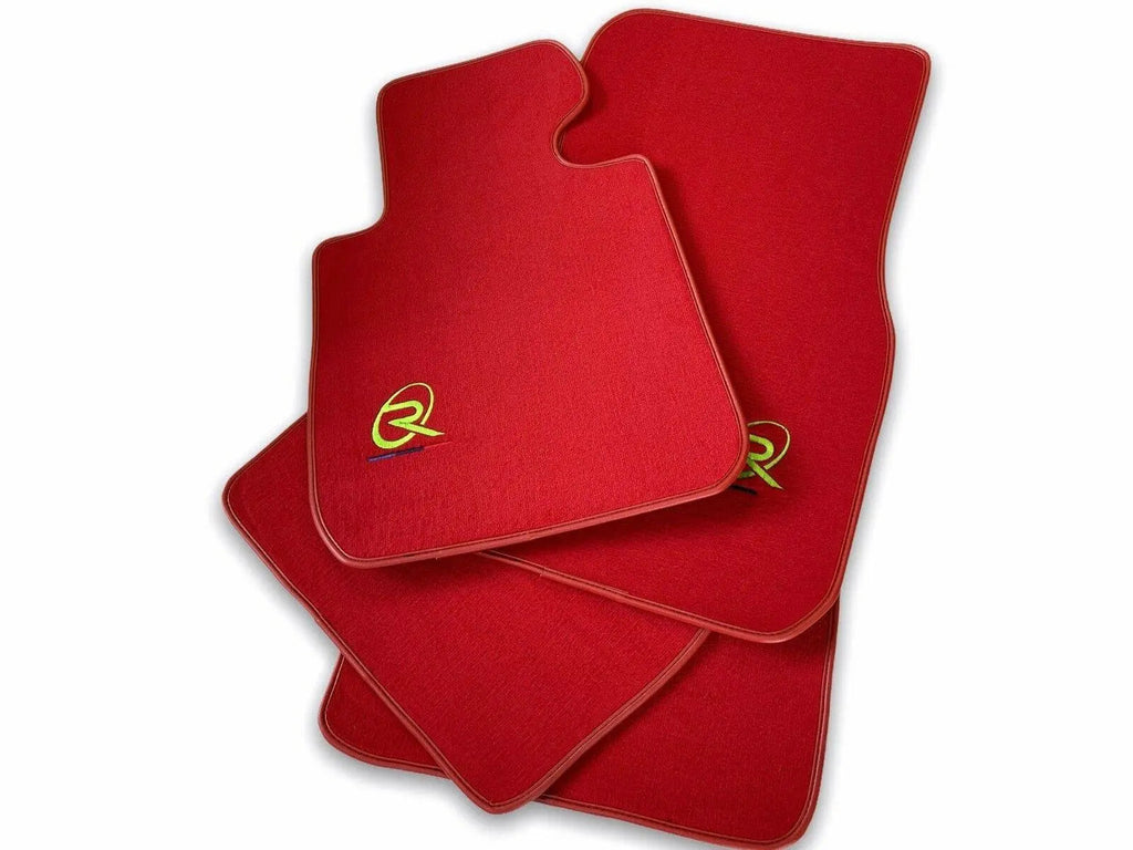 Red Floor Mats For BMW 2 Series U06 (2022-2026) ROVBUT Brand Tailored Set Perfect Fit Green SNIP Collection Custom Fit Premium Velour Floor Mats