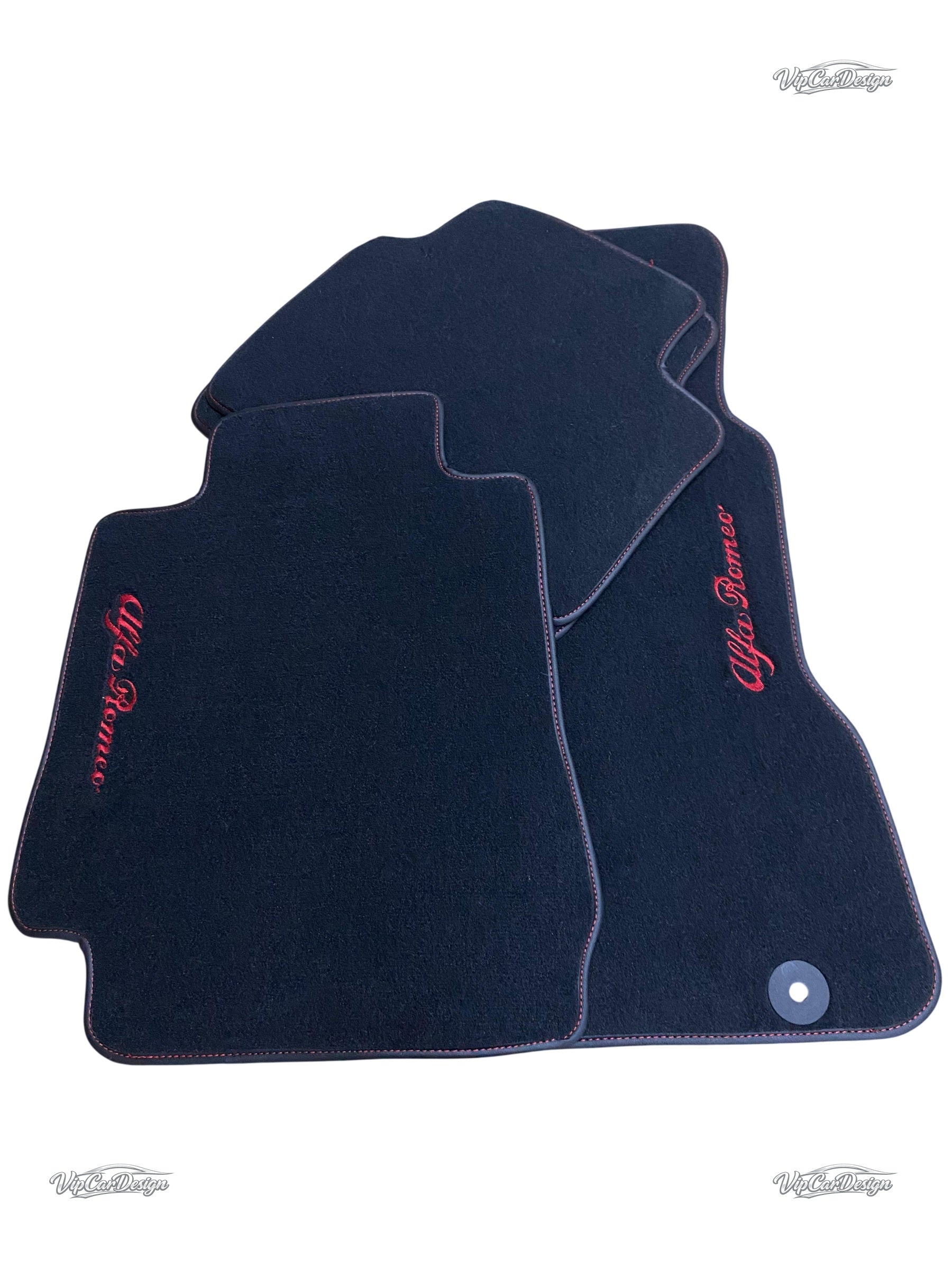 Alfa Romeo 166 (1998-2007) Custom Fit Floor Mats Alfa Romeo Logo - Rear Floor Mats | VipCarDesign