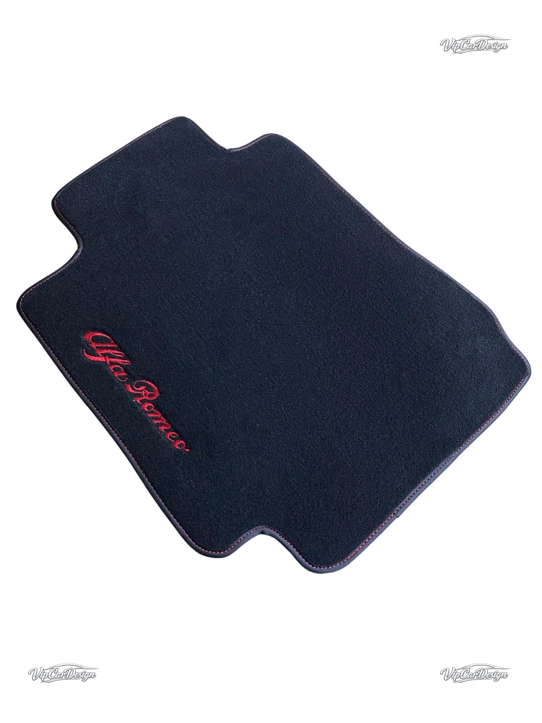 Alfa Romeo Giulia (2016-2024) Custom Fit Floor Mats Alfa Romeo Logo - Alfa Romeo Logo Detail | VipCarDesign