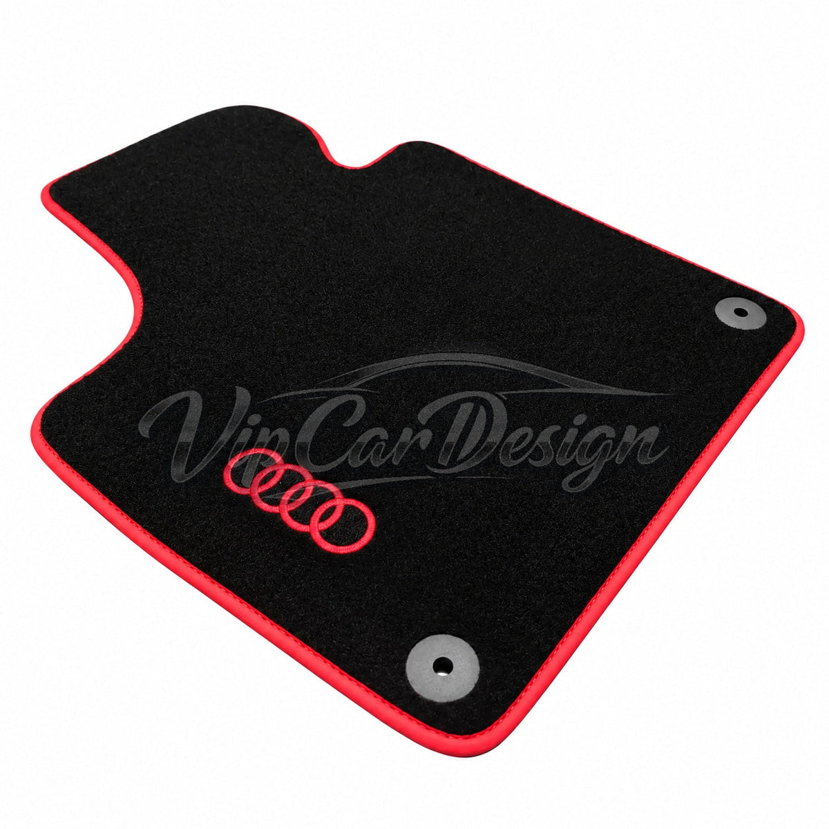 Audi Q7 4M (2019-2023) Custom Fit Floor Mats Audi Logo - Logo Embroidery Detail | VipCarDesign