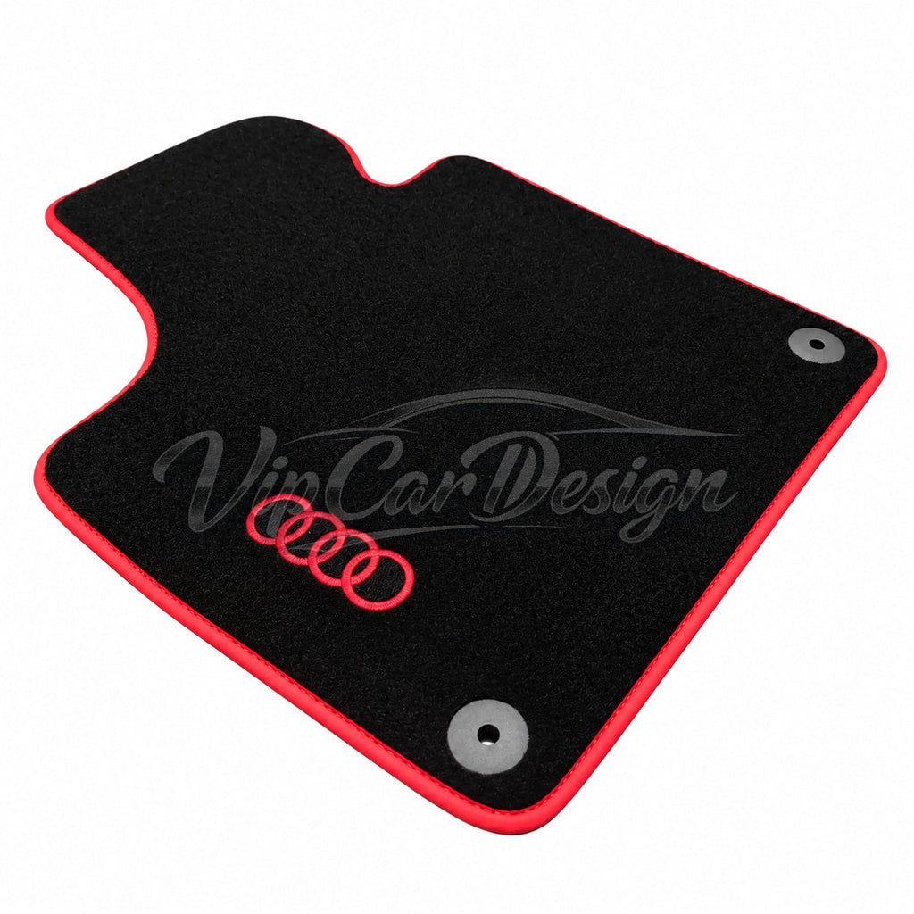 Audi RS 7 C7 5-Door Sportback (2013-2018) Custom Fit Floor Mats Audi Logo - Logo Embroidery Detail | VipCarDesign