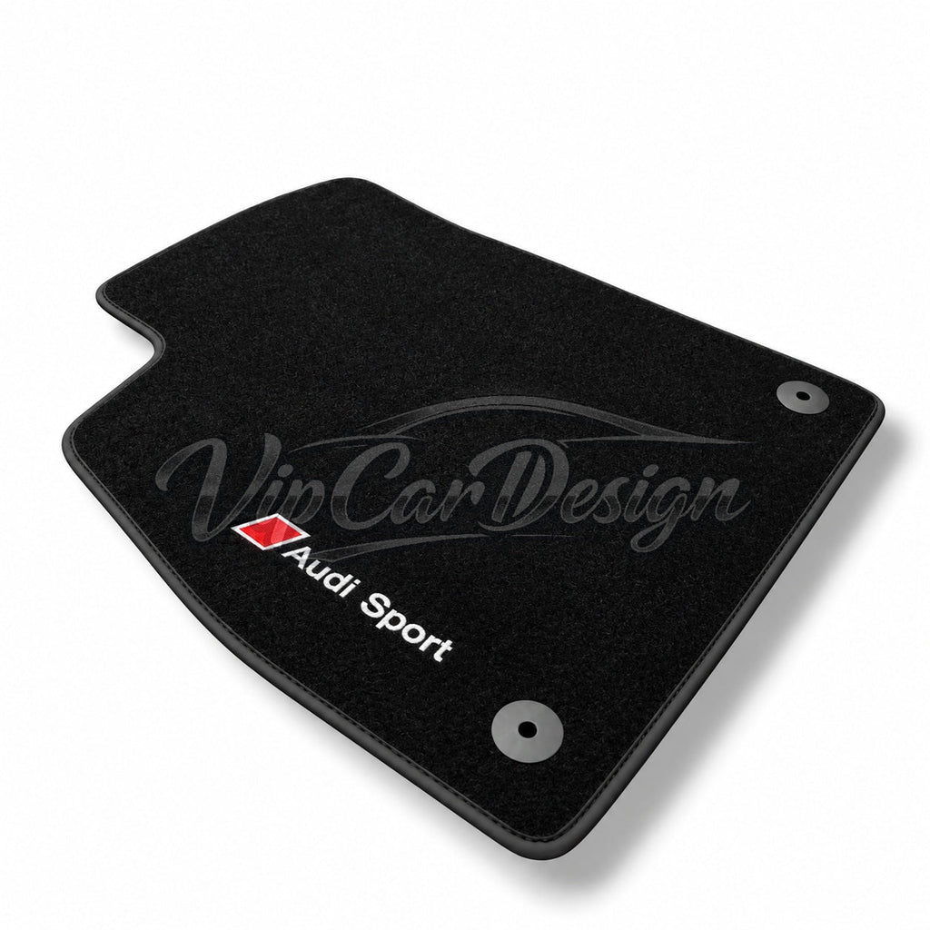Audi A4 B8 Avant (2008-2015) Custom Fit Floor Mats Audi Sport Logo - Logo Embroidery Detail | VipCarDesign