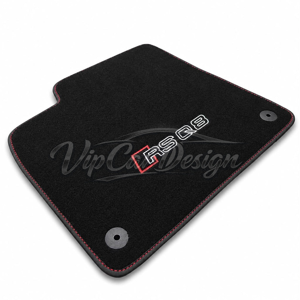 Audi RS Q8 (2019-2024) Custom Fit Floor Mats RS Q8 Logo - Logo Embroidery Detail | VipCarDesign