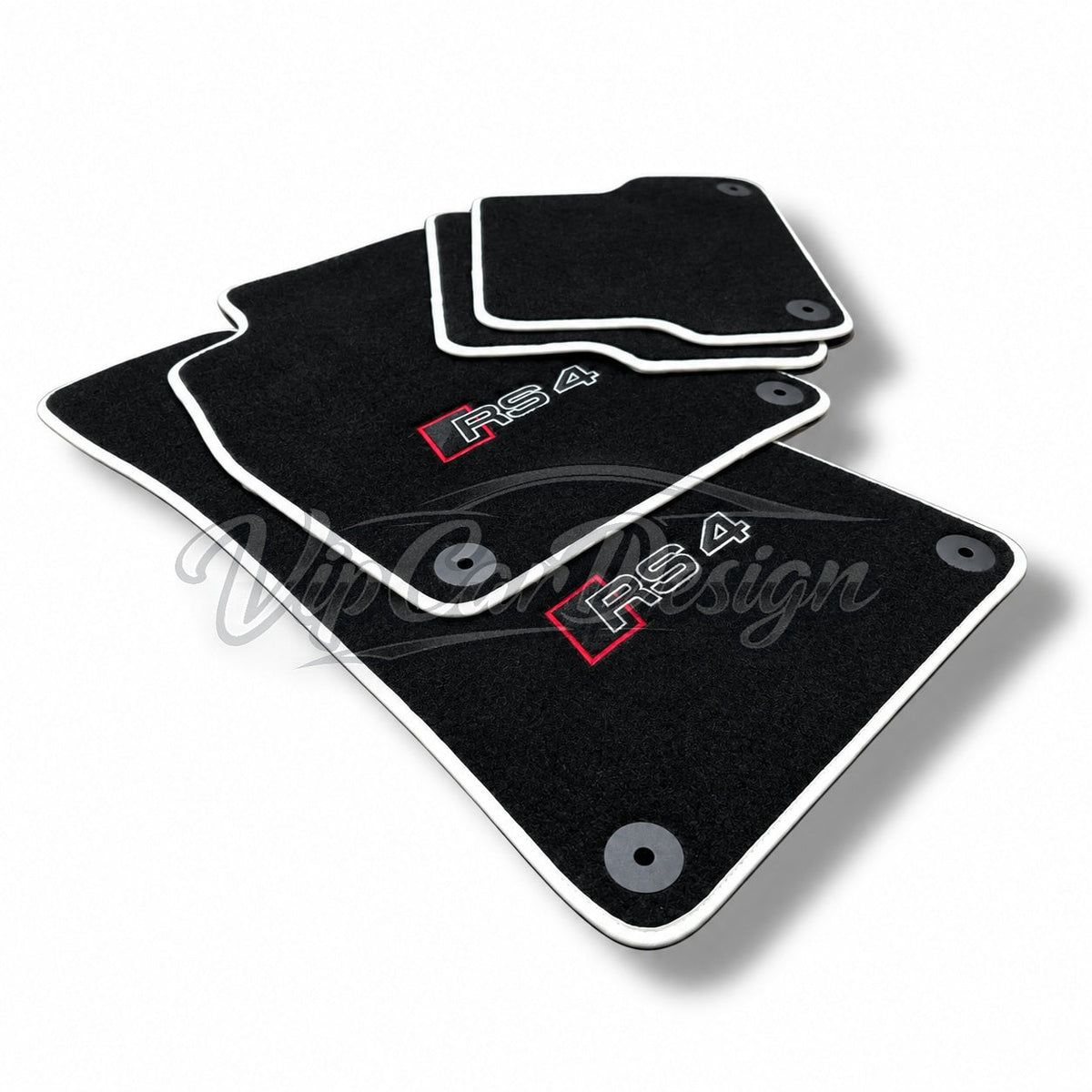Audi RS 4 B9 Avant (2017-2024) Custom Fit Floor Mats RS 4 Logo - Complete Set Overview | VipCarDesign