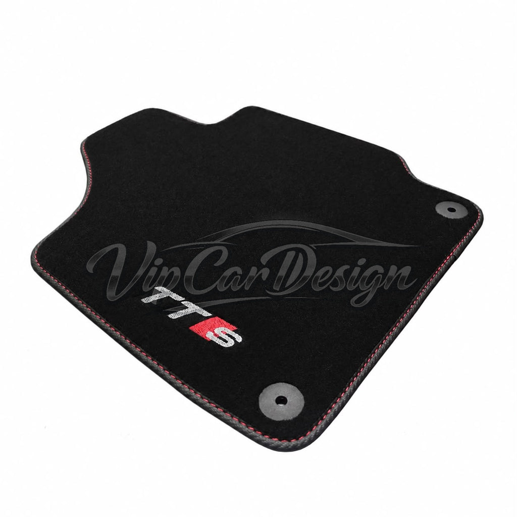 Audi TT Custom Fit Velour Floor Mats - TTS Logo - Set B - Single Mat Detail | VipCarDesign