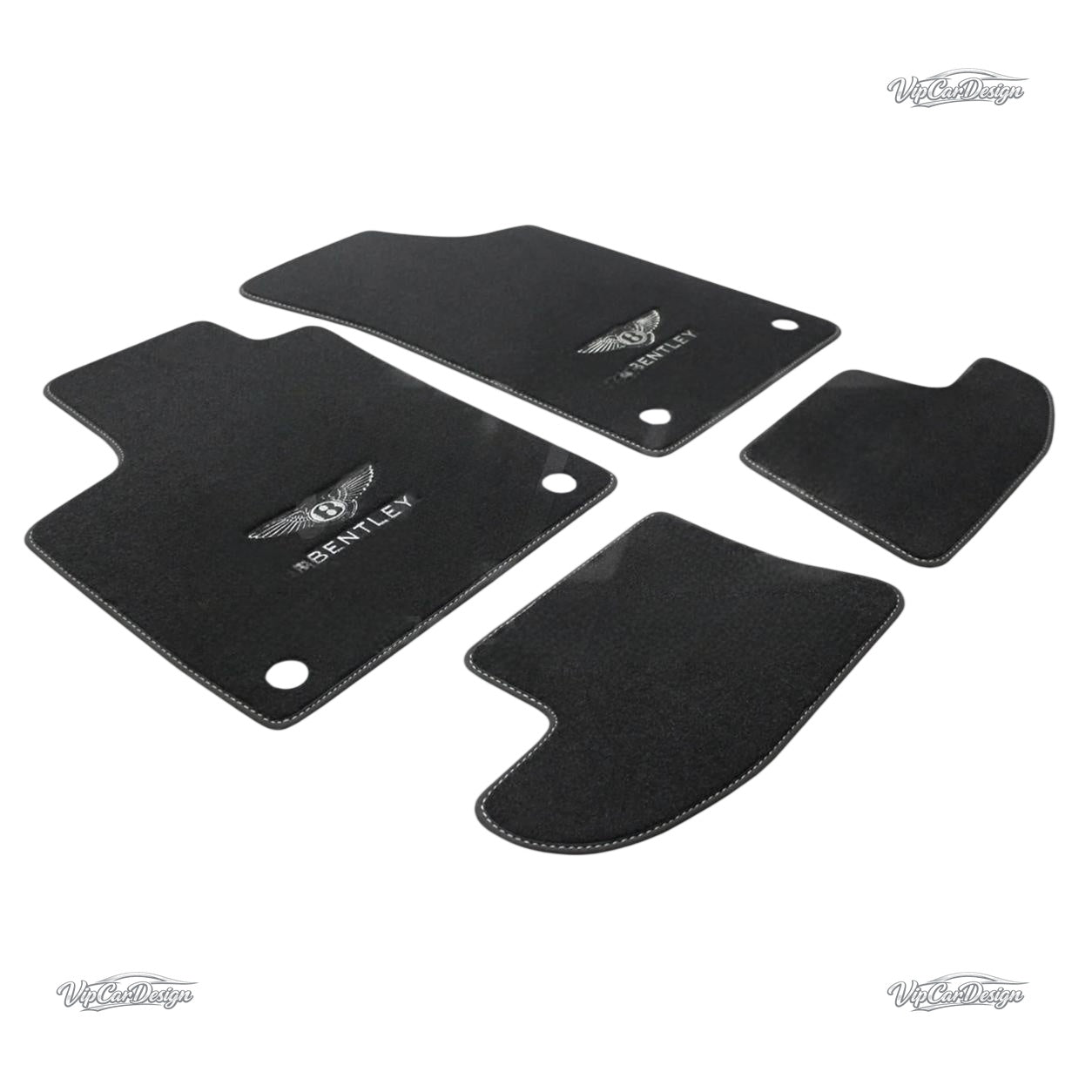Bentley Flying Spur (2005-2013) Custom Fit Floor Mats Bentley Logo - Complete Set Overview | VipCarDesign