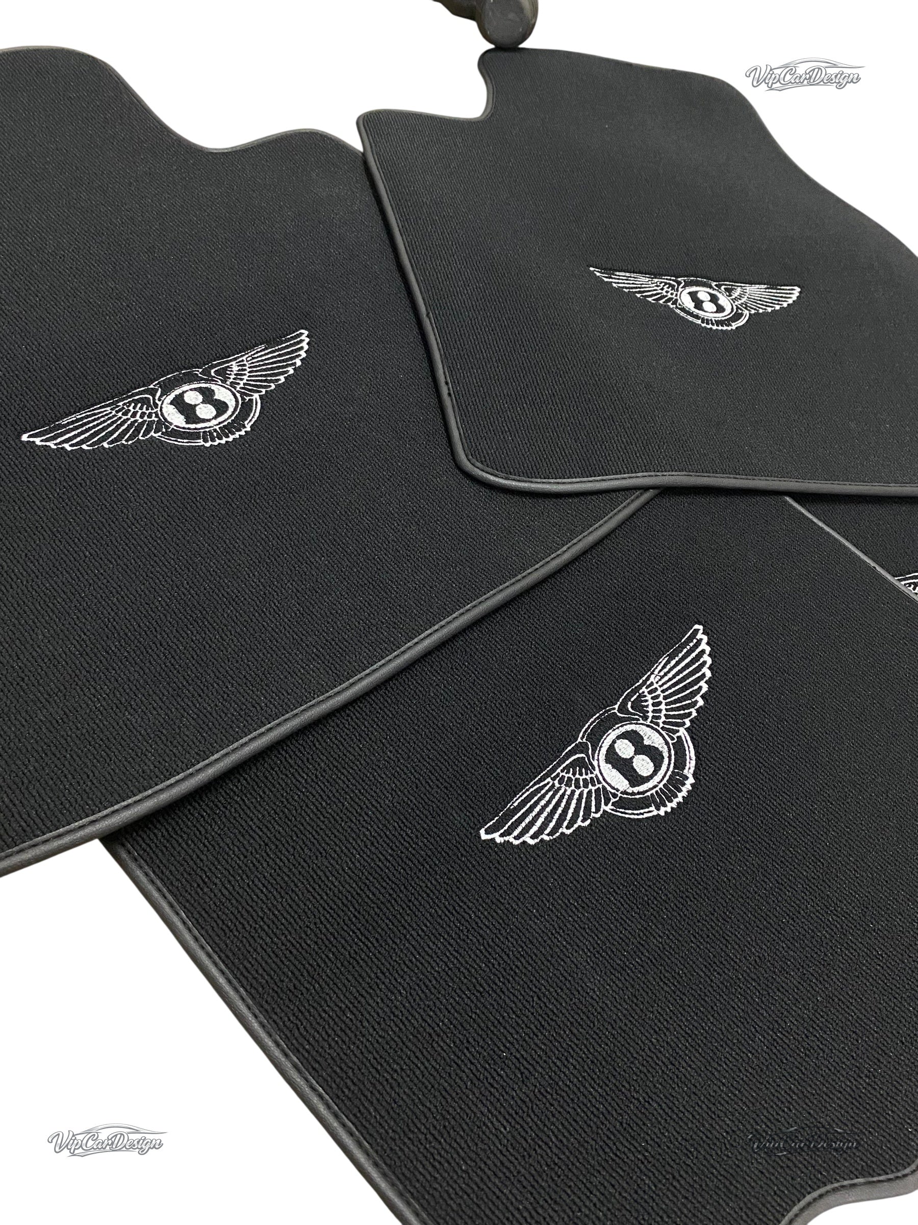 Bentley Continental GTC (2006-2011) Custom Fit Floor Mats Wings Logo - Front Floor Mats | VipCarDesign