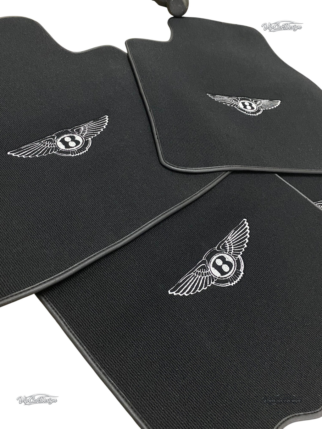 Bentley Flying Spur (2013-2019) Custom Fit Floor Mats Wings Logo - Front Floor Mats | VipCarDesign