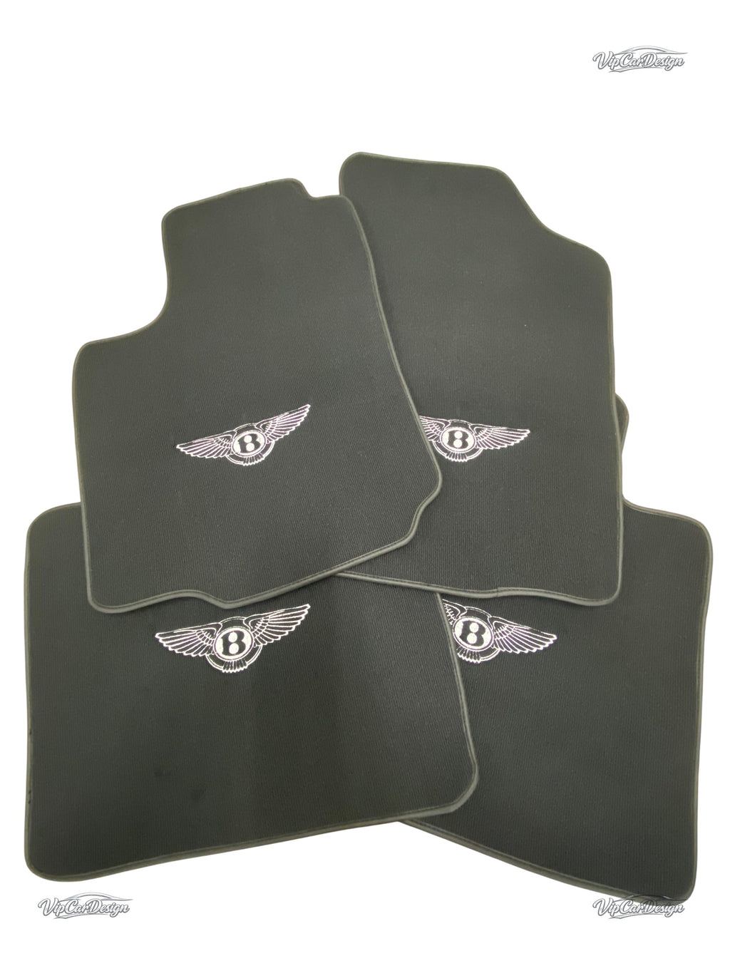 Bentley Continental GTC (2006-2011) Custom Fit Floor Mats Wings Logo - Close-Up Texture | VipCarDesign