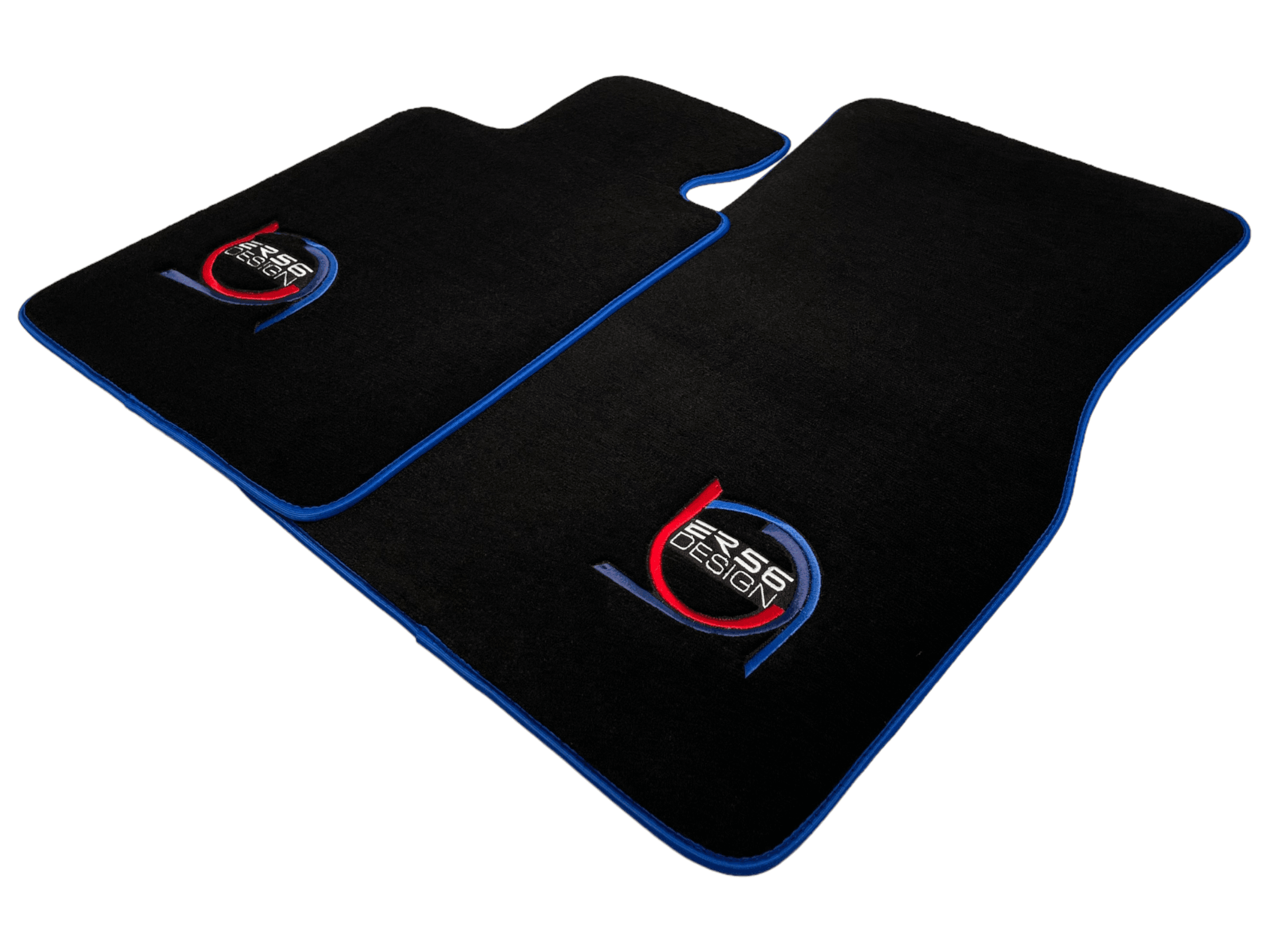Black Floor Mats For BMW M5 G90 (2023-2026) Sedan ER56 Design Limited Edition Blue Trim Custom Fit Premium Velour Floor Mats
