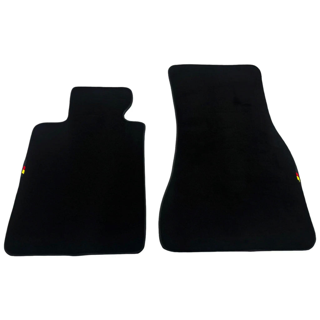 Black Floor Mats For BMW G61 (2023-2026) Touring with German Flag | Various Trim Colors Custom Fit Premium Velour Floor Mats