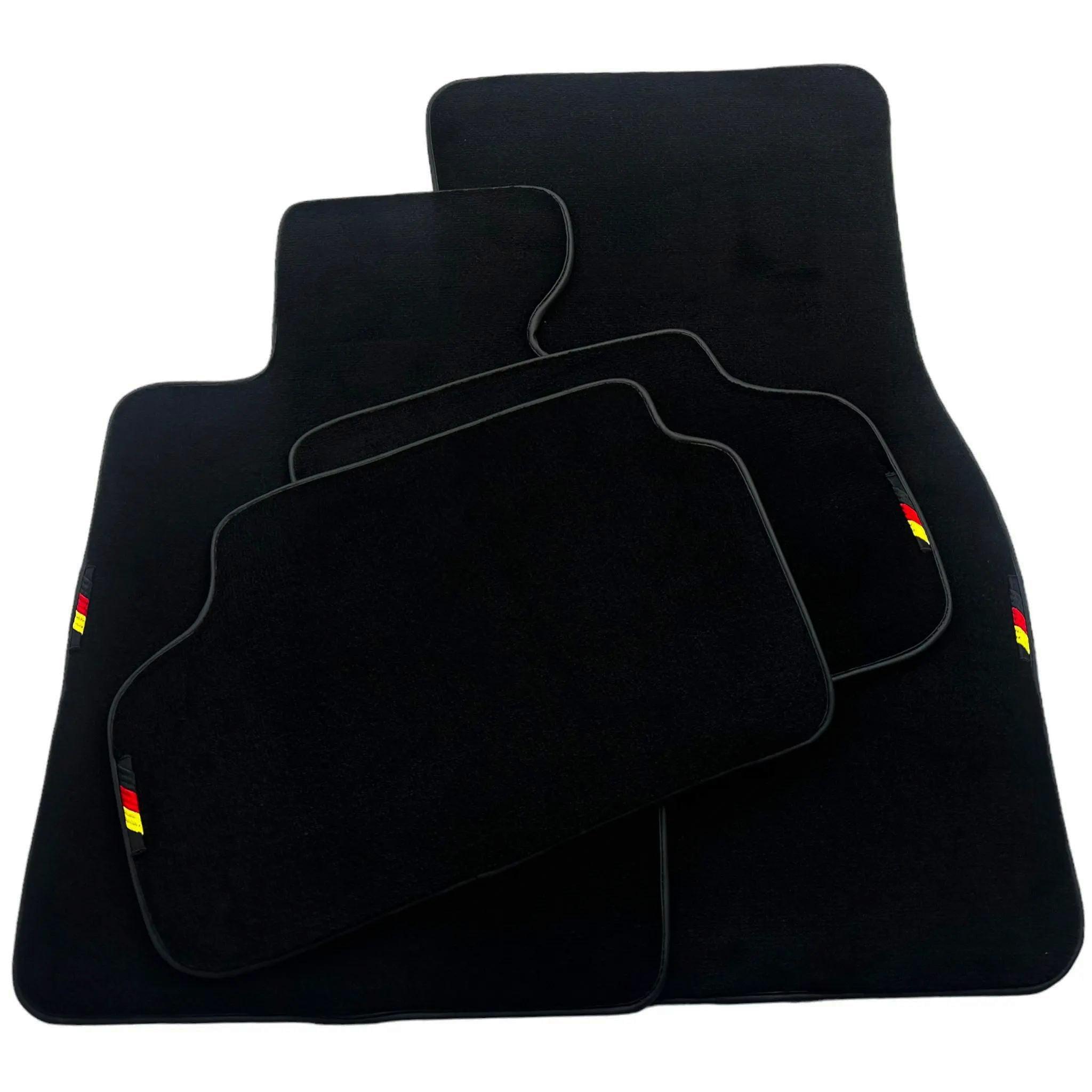 Black Floor Mats For BMW 2 Series U06 (2022-2026) with German Flag | Various Trim Colors Custom Fit Premium Velour Floor Mats