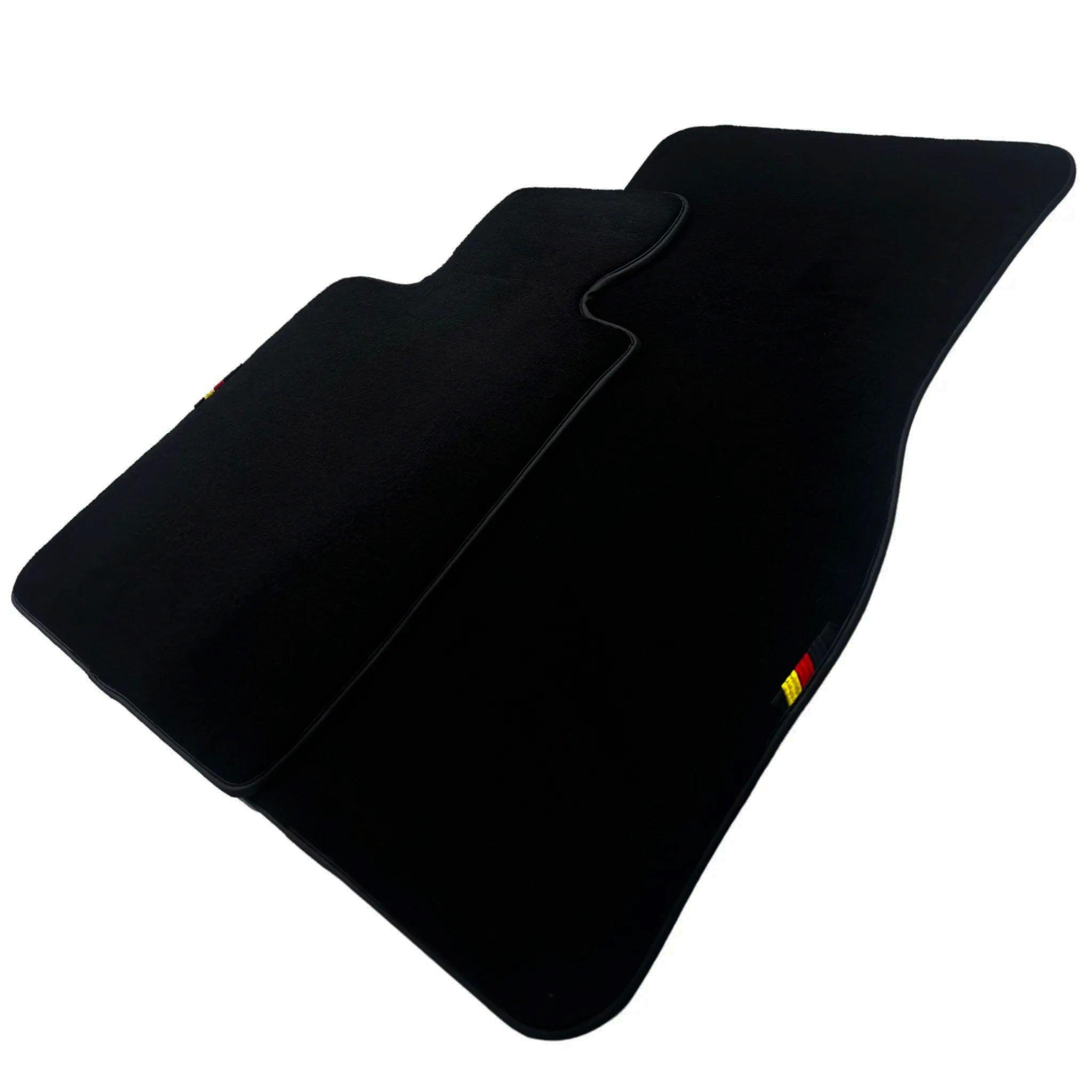 Black Floor Mats For BMW 2 Series U06 (2022-2026) with German Flag | Various Trim Colors Custom Fit Premium Velour Floor Mats