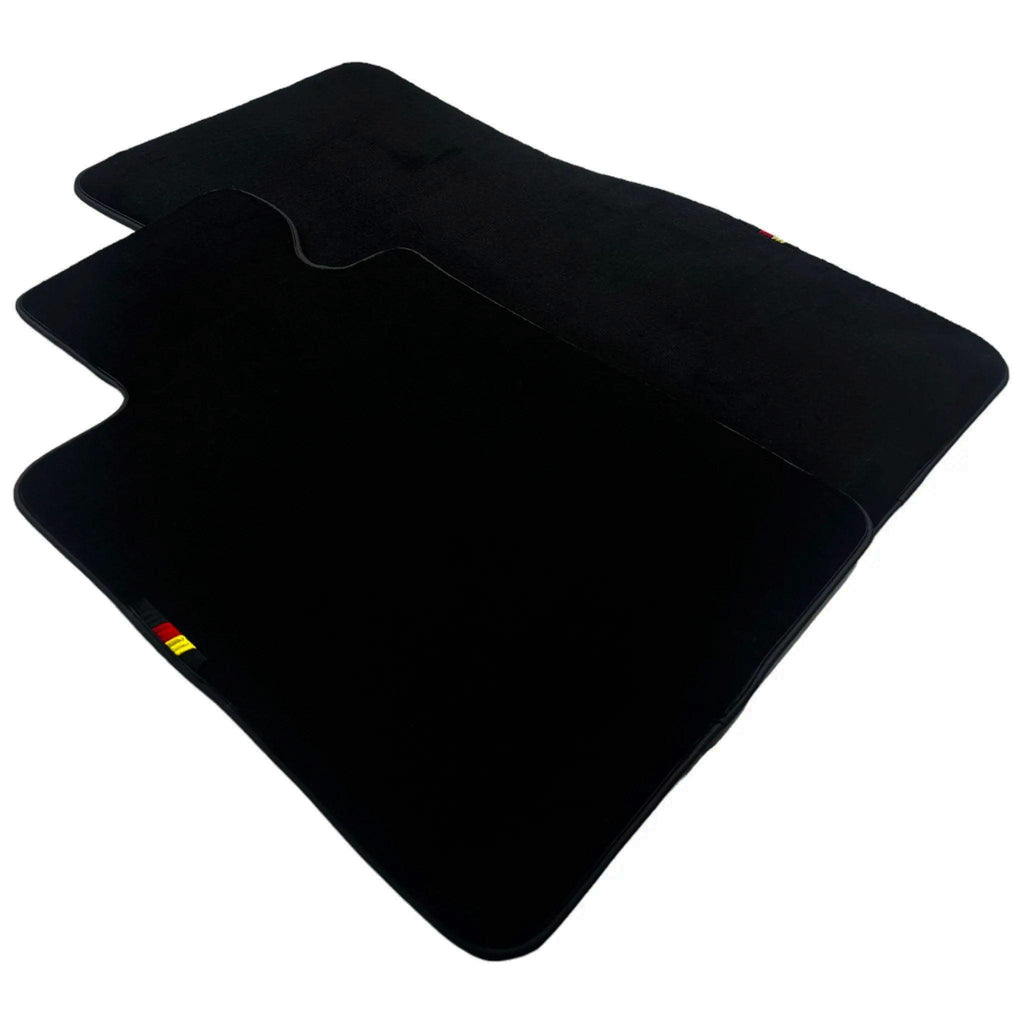 Black Floor Mats For BMW 2 Series U06 (2022-2026) with German Flag | Various Trim Colors Custom Fit Premium Velour Floor Mats