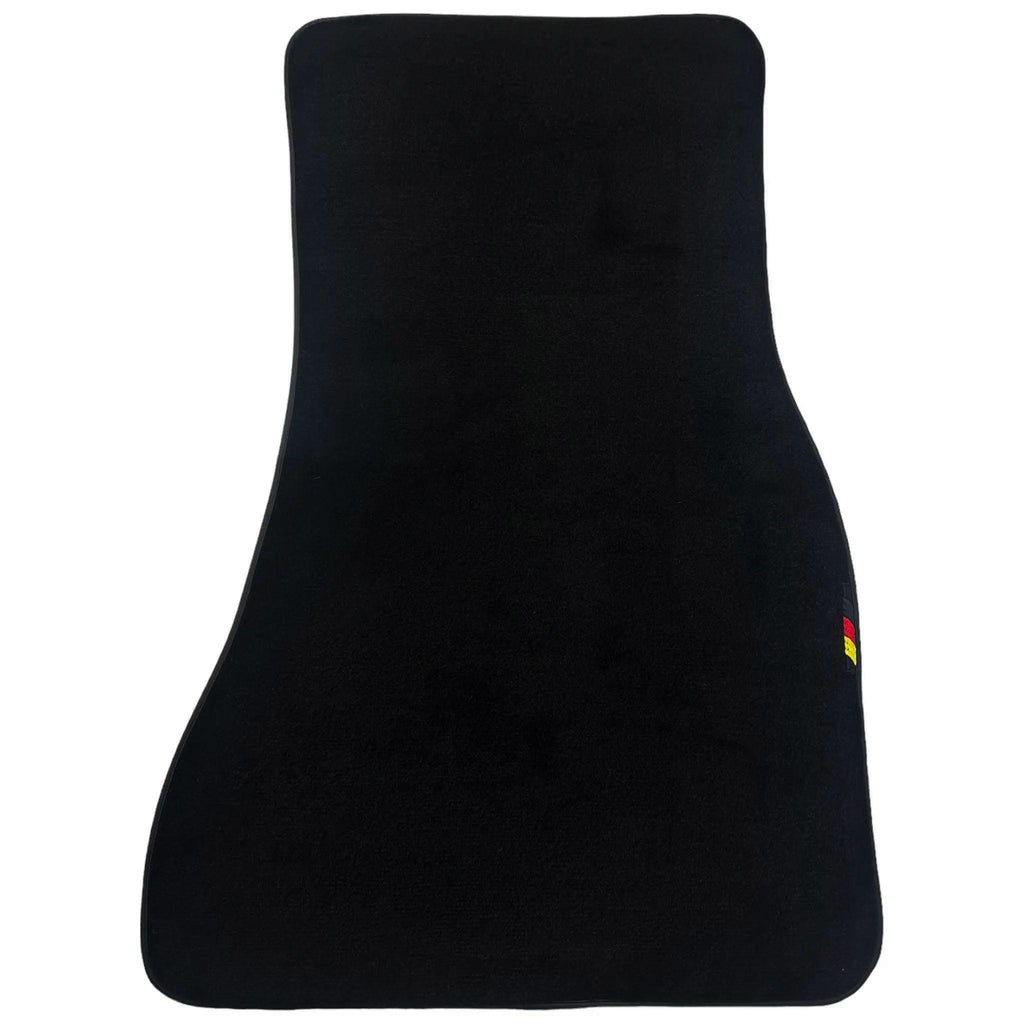 Black Floor Mats For BMW 2 Series U06 (2022-2026) with German Flag | Various Trim Colors Custom Fit Premium Velour Floor Mats