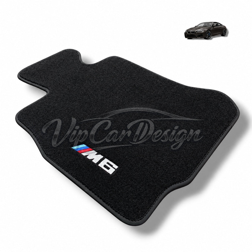 BMW M6 F06 (2013-2018) Custom Fit Floor Mats M6 Logo - Front Floor Mats | VipCarDesign