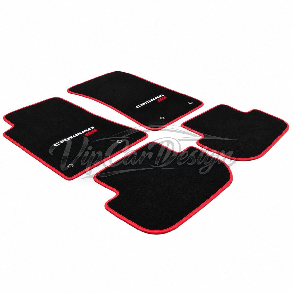 Chevrolet Camaro (1993-2002) Custom Fit Velour Floor Mats - Camaro SS Logo - Complete Set Overview | VipCarDesign
