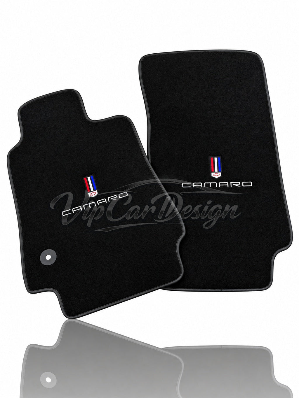 Chevrolet Camaro 2016 and After Custom Fit Floor Mats Camaro Logo - Front Floor Mats | VipCarDesign