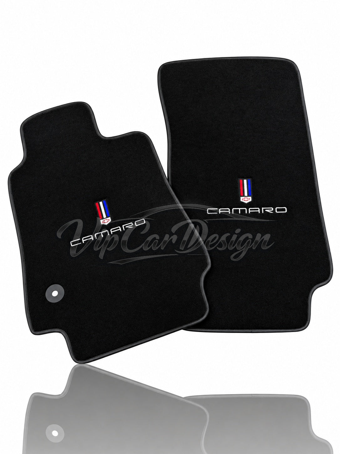 Chevrolet Camaro 2016 and After Custom Fit Floor Mats Camaro Logo - Front Floor Mats | VipCarDesign