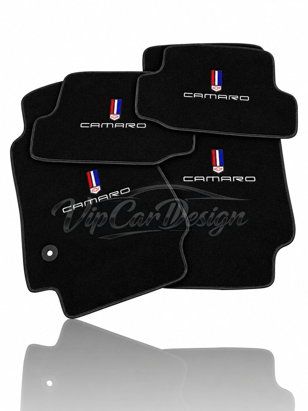 Chevrolet Camaro 2016 and After Custom Fit Floor Mats Camaro Logo - Complete Set Overview | VipCarDesign