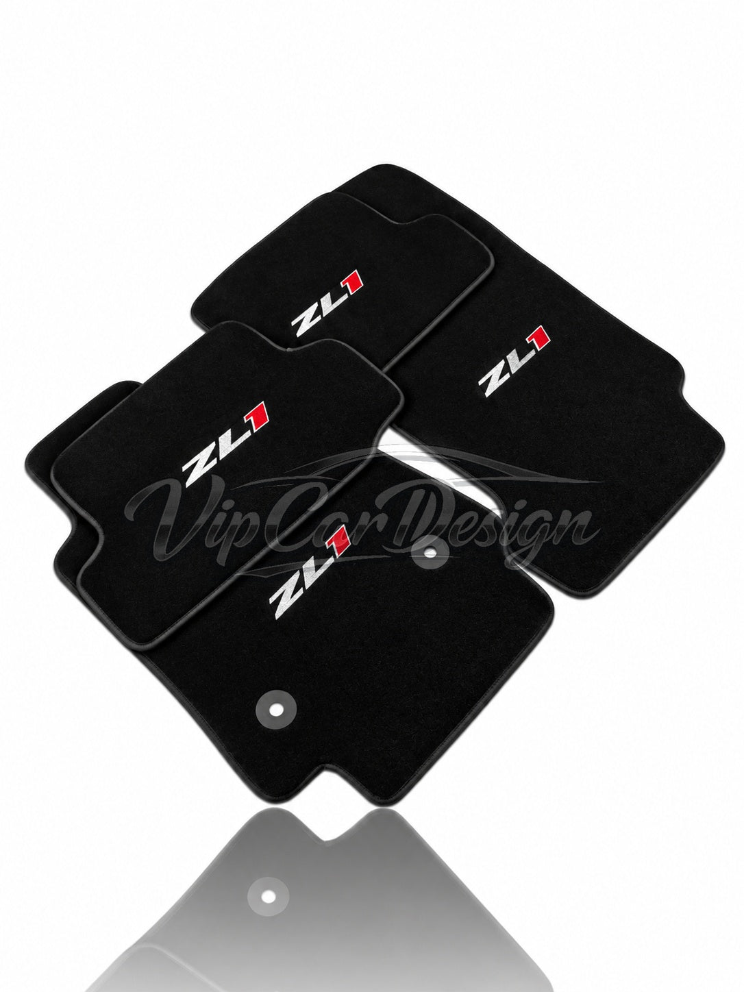 Chevrolet Camaro 2016 and After Custom Fit Floor Mats ZL1 Logo - Complete Set Overview | VipCarDesign