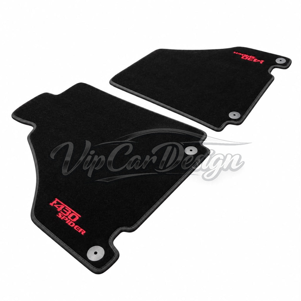 Ferrari F430 (2004-2009) Custom Fit Floor Mats F430 Spider Logo - Complete Set Overview | VipCarDesign