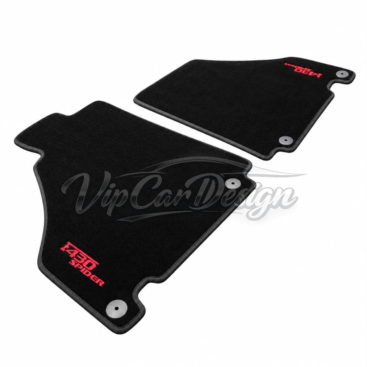 Ferrari F430 (2004-2009) Custom Fit Floor Mats F430 Spider Logo - Complete Set Overview | VipCarDesign