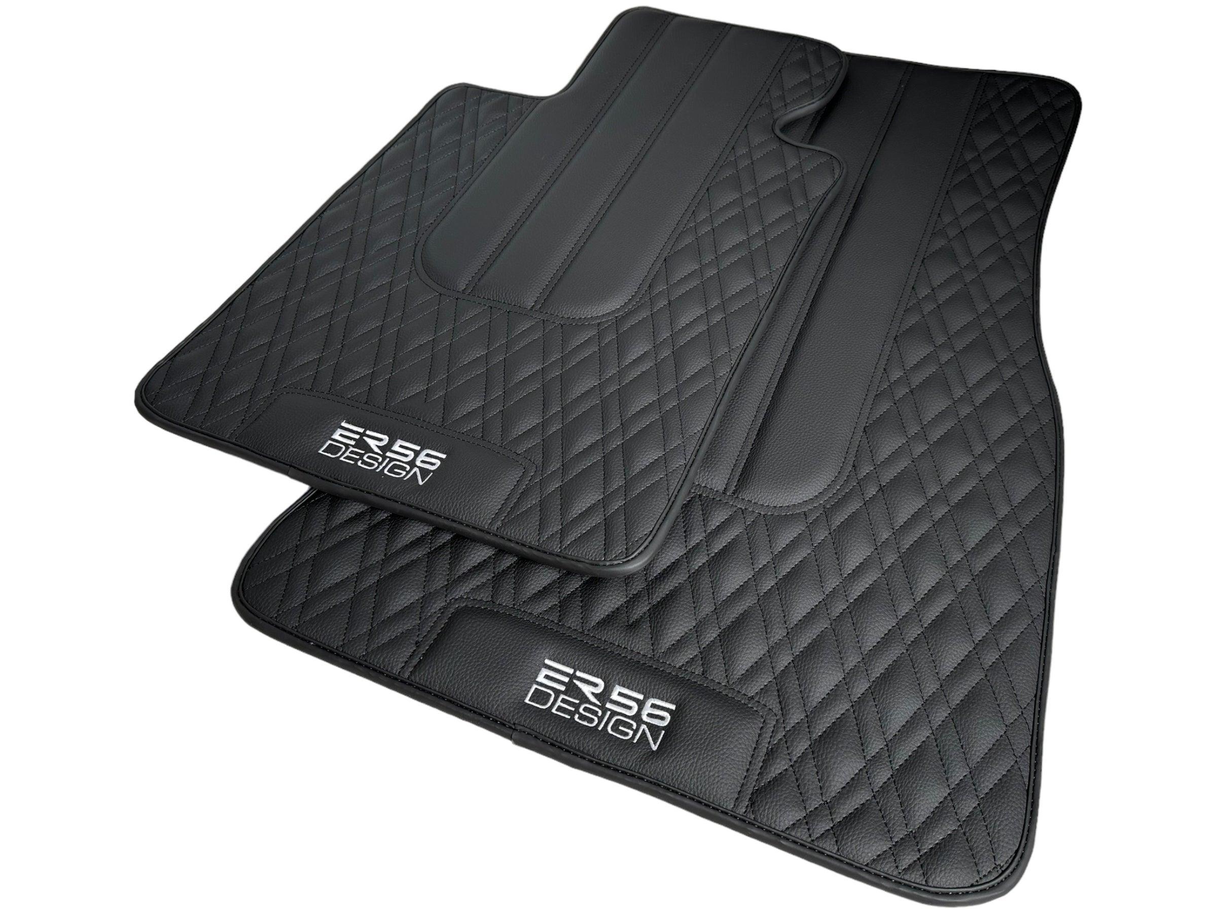 Floor Mats For BMW 2 Series U06 (2022-2026) Black Leather Er56 Design Custom Fit Premium Velour Floor Mats