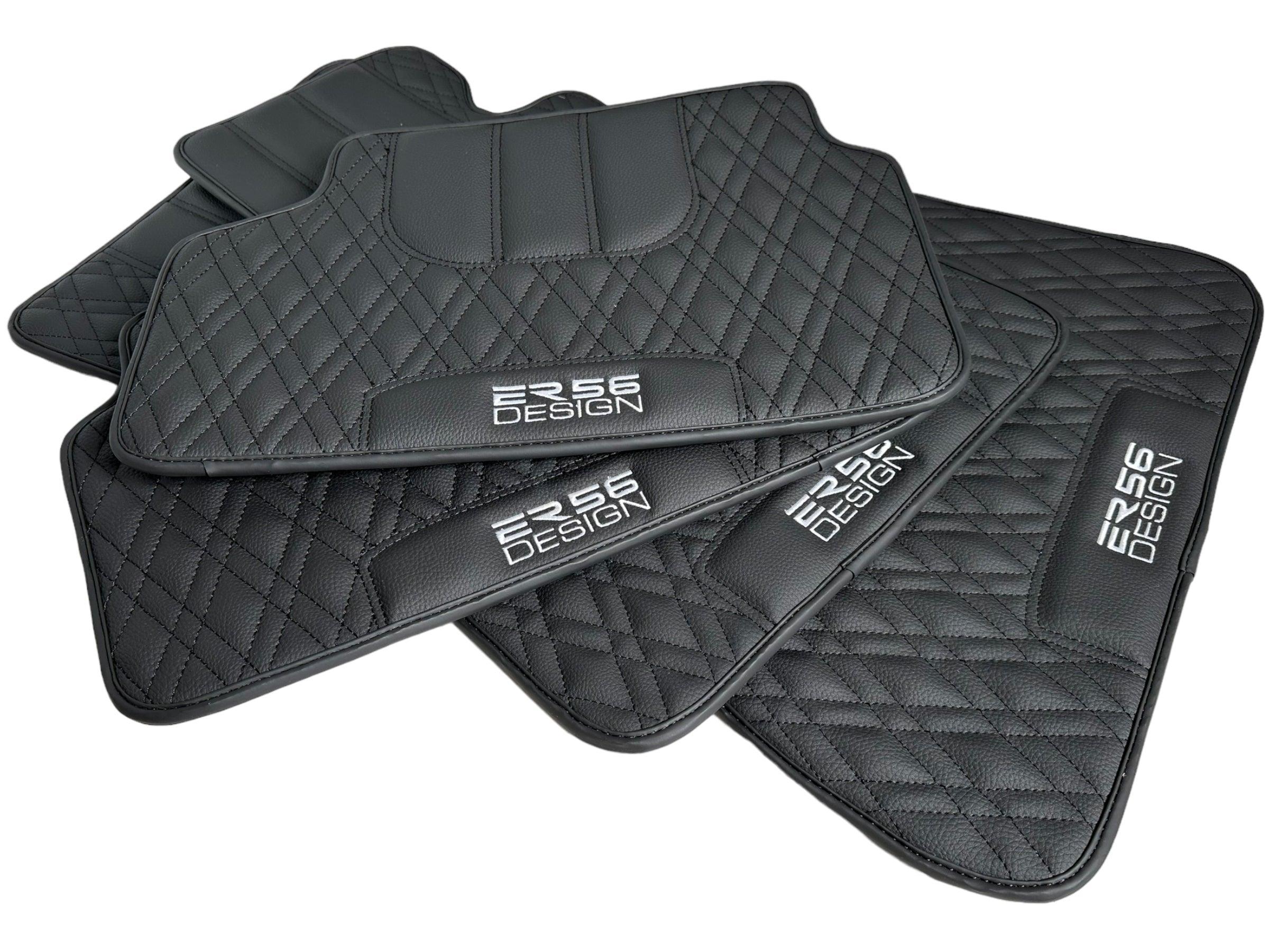 Floor Mats For BMW G60 (2023-2026) Sedan Black Leather Er56 Design Custom Fit Premium Velour Floor Mats