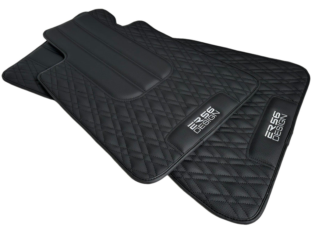 Floor Mats For BMW G61 (2023-2026) Touring Black Leather Er56 Design Custom Fit Premium Velour Floor Mats