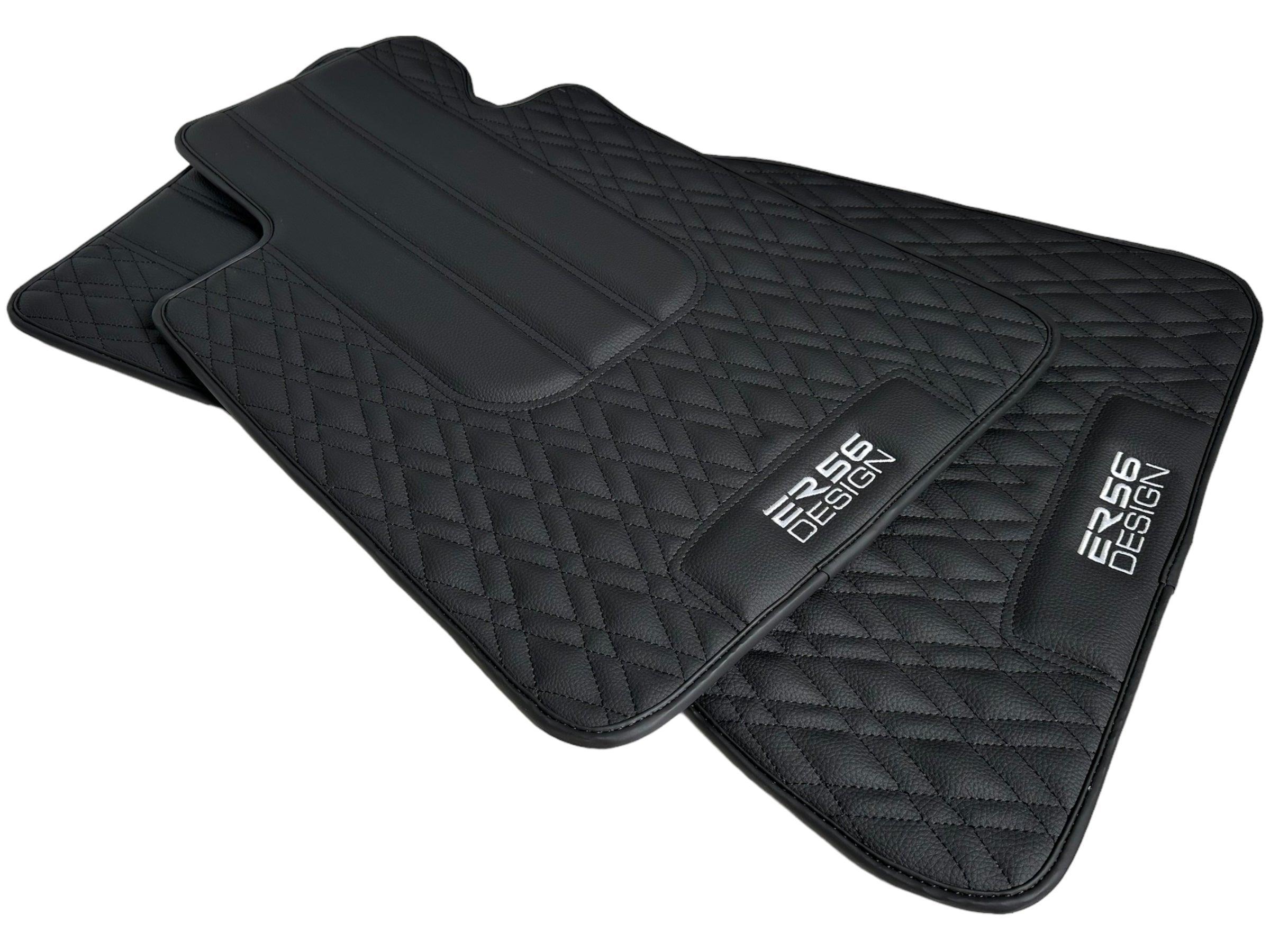 Floor Mats For BMW G61 (2023-2026) Touring Black Leather Er56 Design Custom Fit Premium Velour Floor Mats