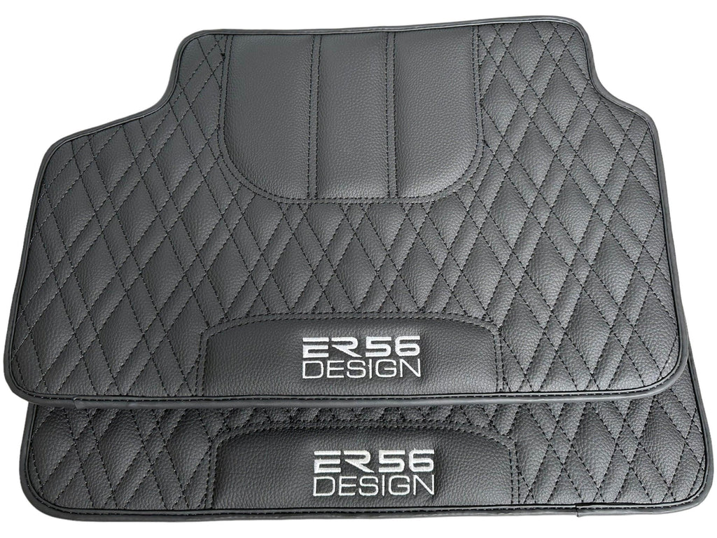 Floor Mats For BMW G61 (2023-2026) Touring Black Leather Er56 Design Custom Fit Premium Velour Floor Mats