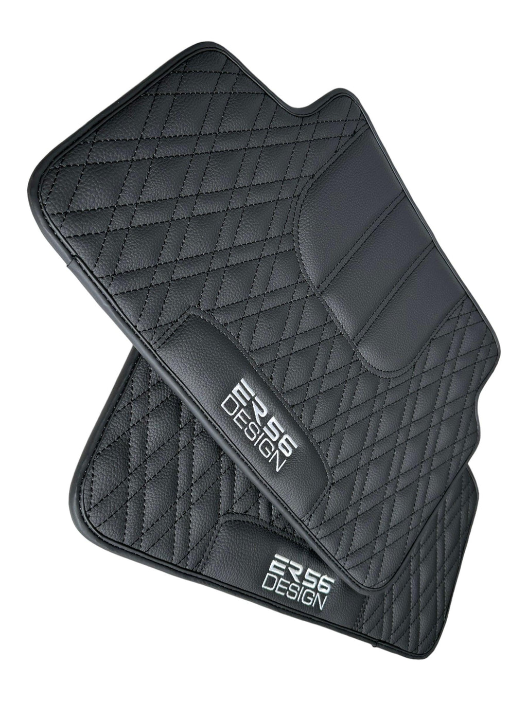 Floor Mats For BMW 2 Series U06 (2022-2026) Black Leather Er56 Design Custom Fit Premium Velour Floor Mats