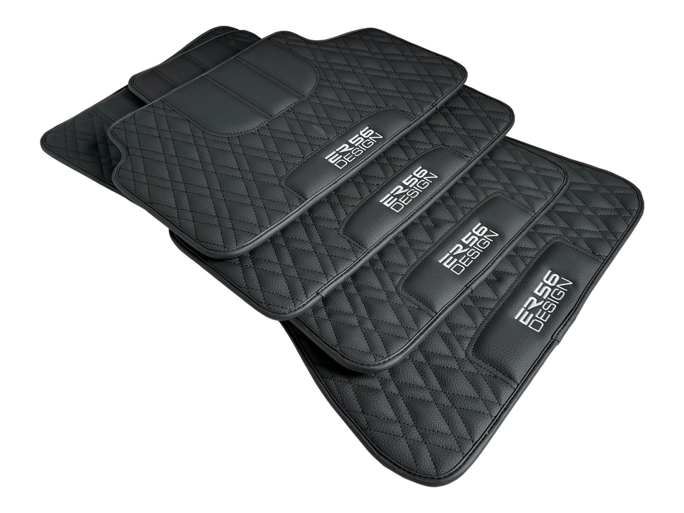 Floor Mats For BMW G60 (2023-2026) Sedan Black Leather Er56 Design Custom Fit Premium Velour Floor Mats