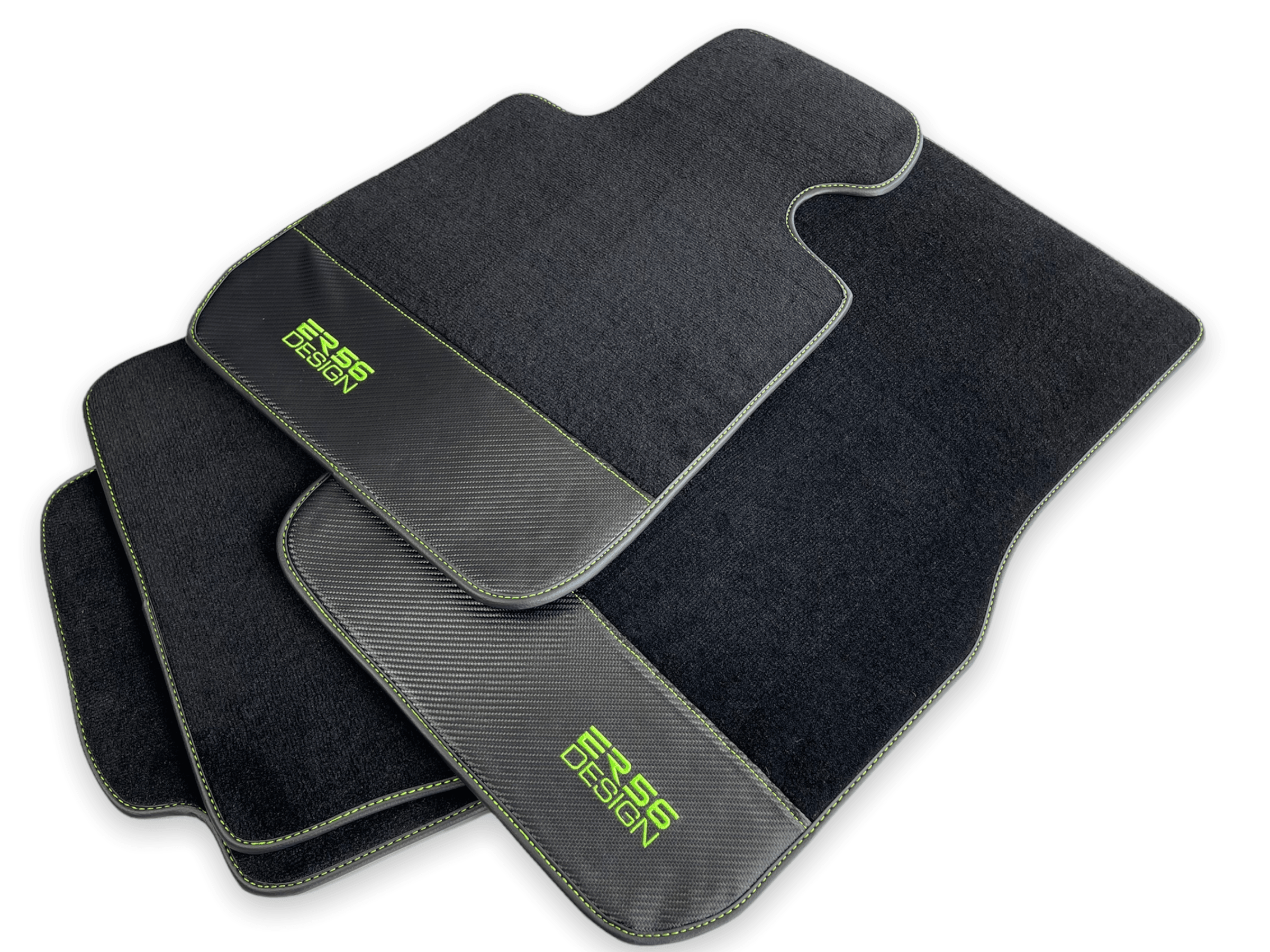 Floor Mats For BMW G60 (2023-2026) Sedan Carbon Leather Er56 Design Custom Fit Premium Velour Floor Mats