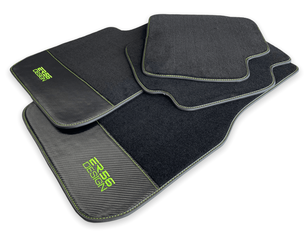 Floor Mats For BMW 2 Series U06 (2022-2026) Carbon Leather Er56 Design Custom Fit Premium Velour Floor Mats