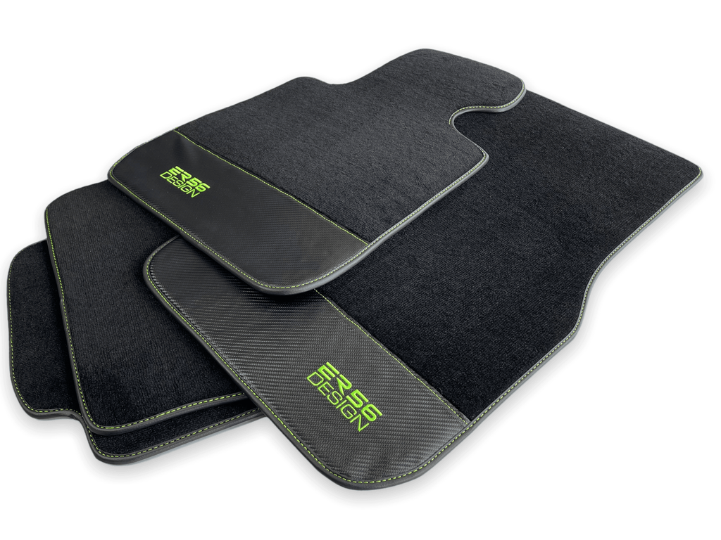Floor Mats For BMW 2 Series U06 (2022-2026) Carbon Leather Er56 Design Custom Fit Premium Velour Floor Mats