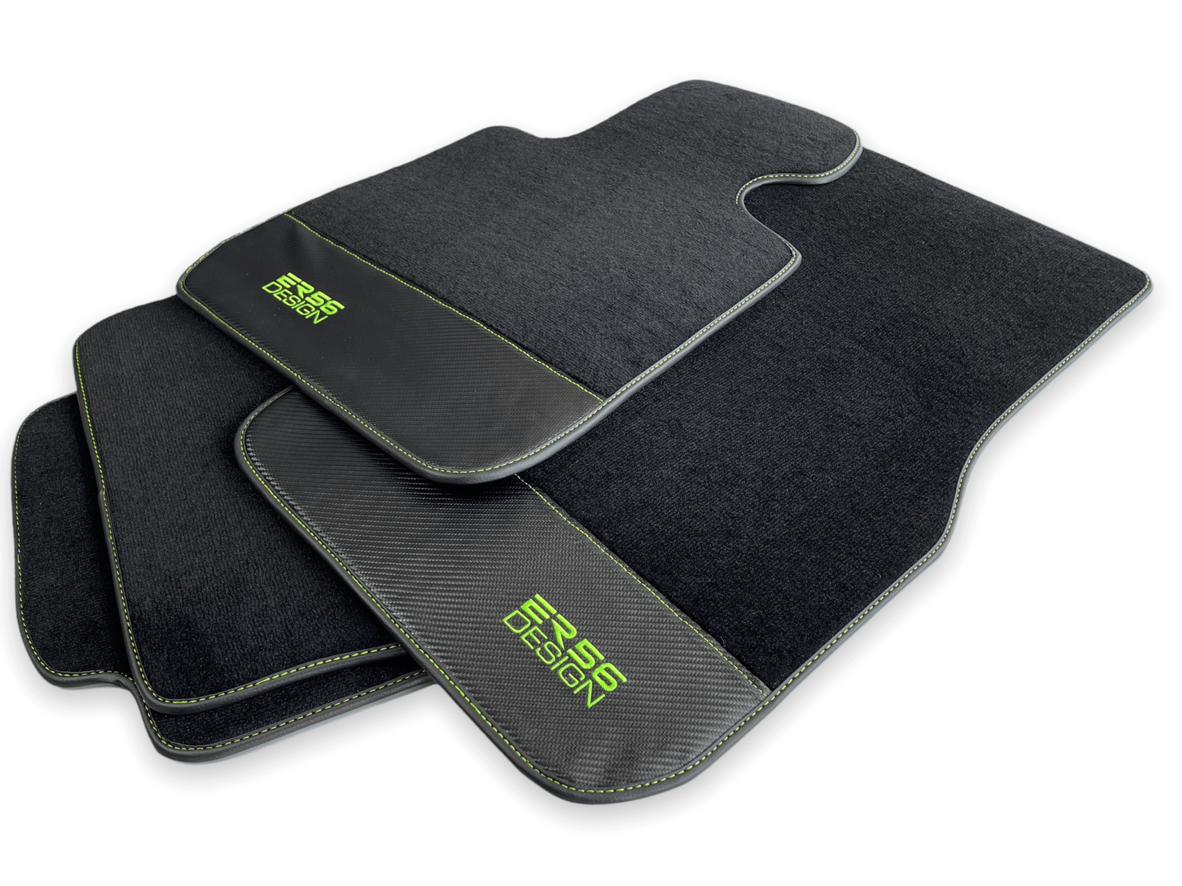 Floor Mats For BMW 2 Series U06 (2022-2026) Carbon Leather Er56 Design Custom Fit Premium Velour Floor Mats